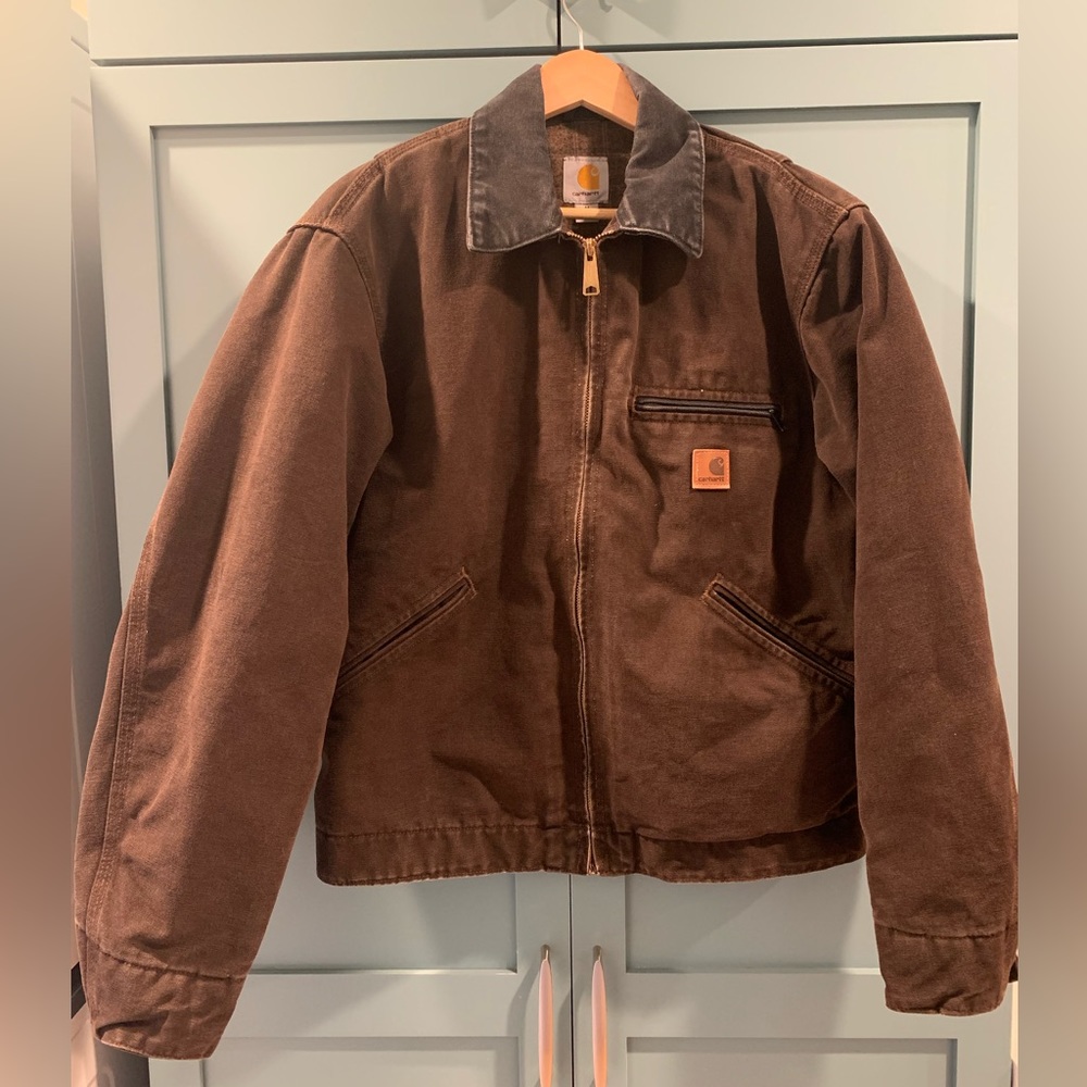 Very nice Carhartt J97 DKB Dark Brown Sandstone Detroit jacket size Medium